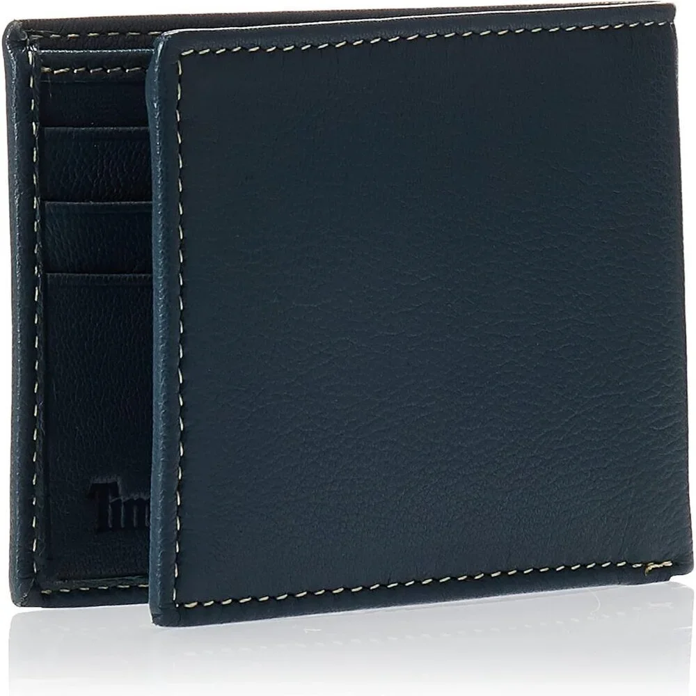 Men's Blix Genuine Navy Leather Billfold Slip Pocket Designed Wallet One Size